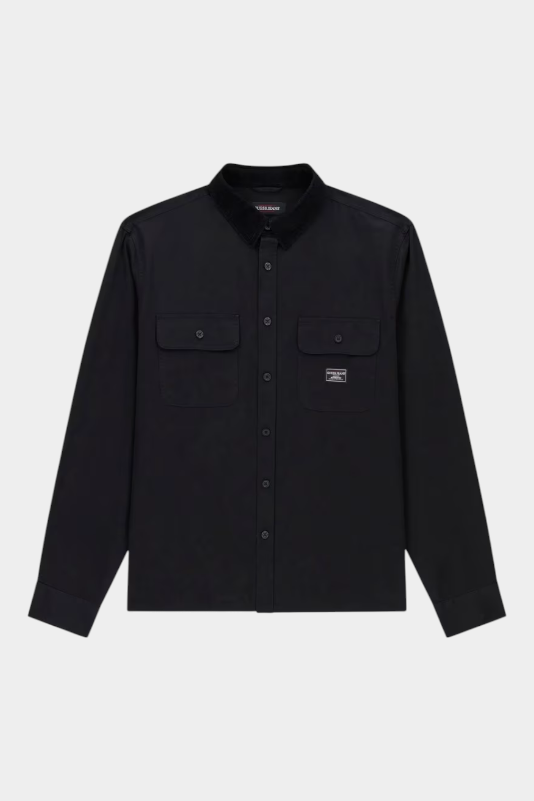 Camicia da uomo nera regular-fit Follower SRL con tasche frontali e colletto classico