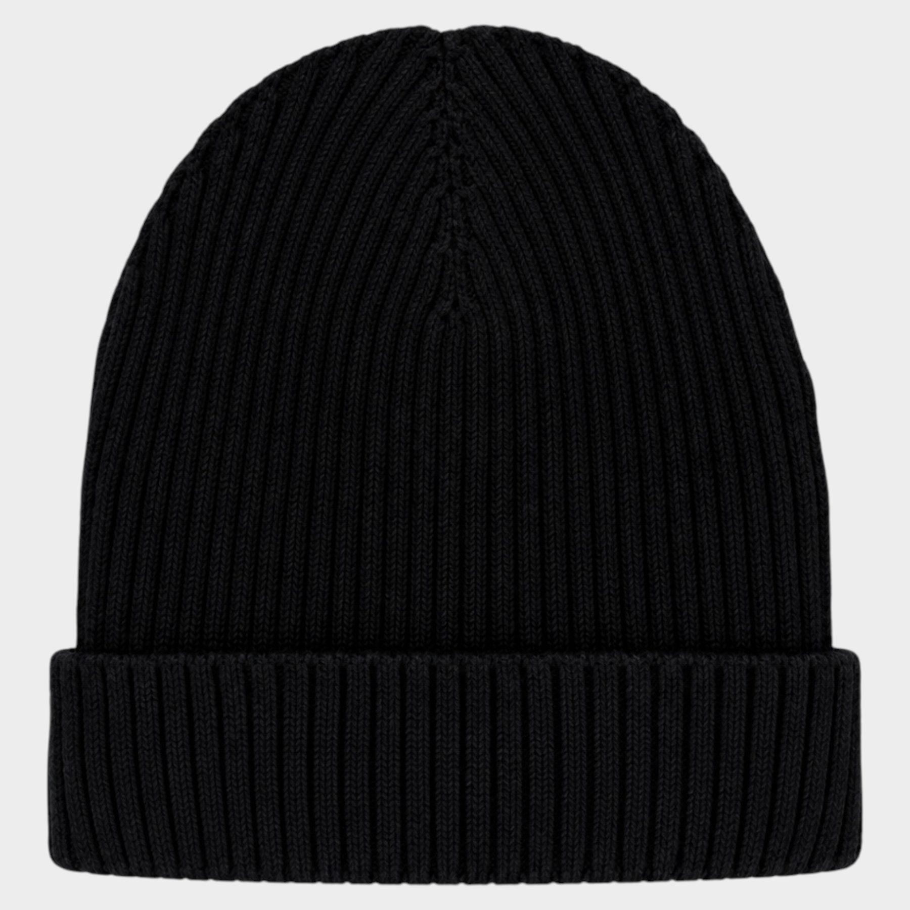 Cappello a cuffia unisex nero a coste SUNS BOARDS di Follower SRL, design classico con risvolto