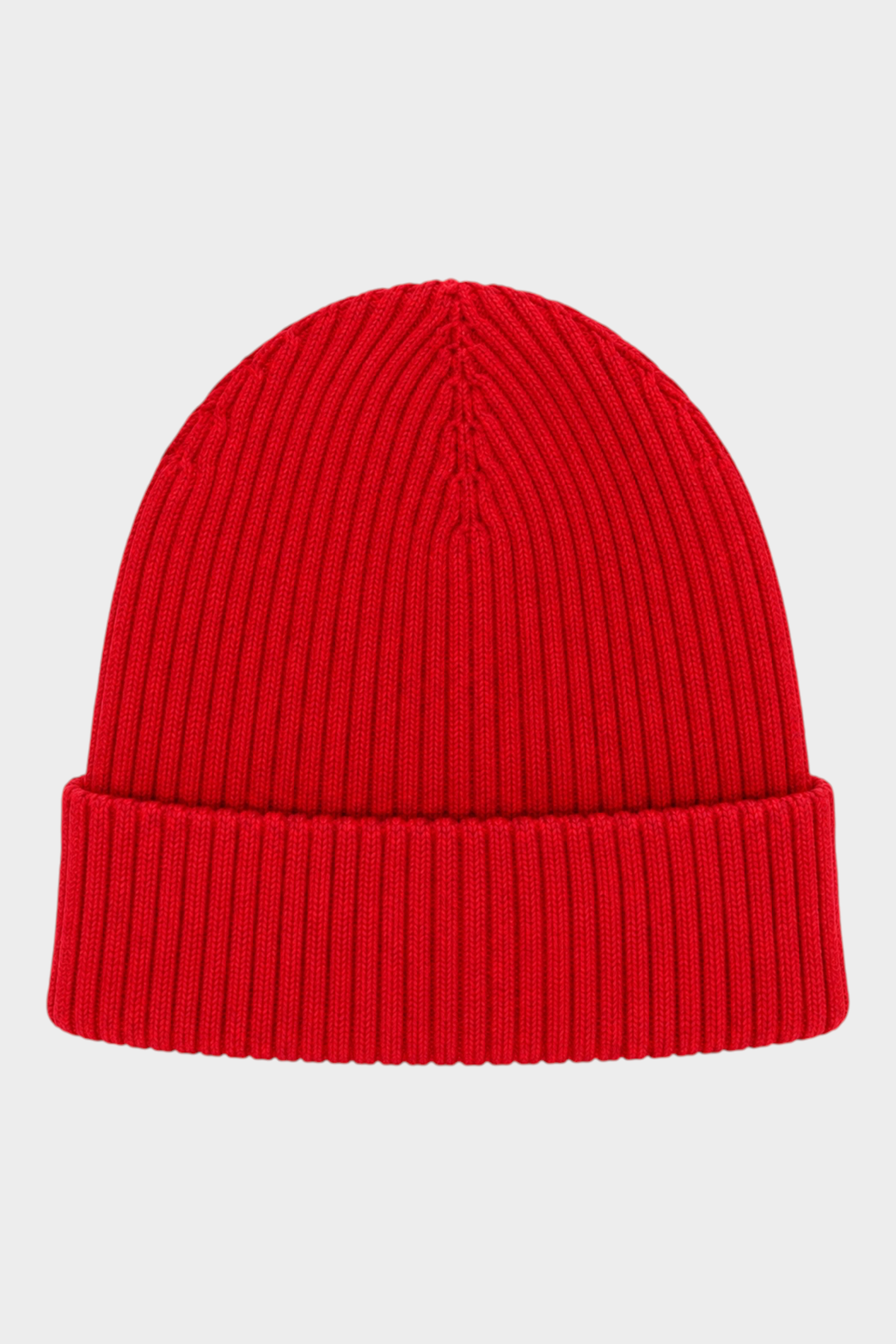 Cappello a cuffia unisex rosso a coste Follower SRL, design semplice con risvolto, ideale per l'inverno.