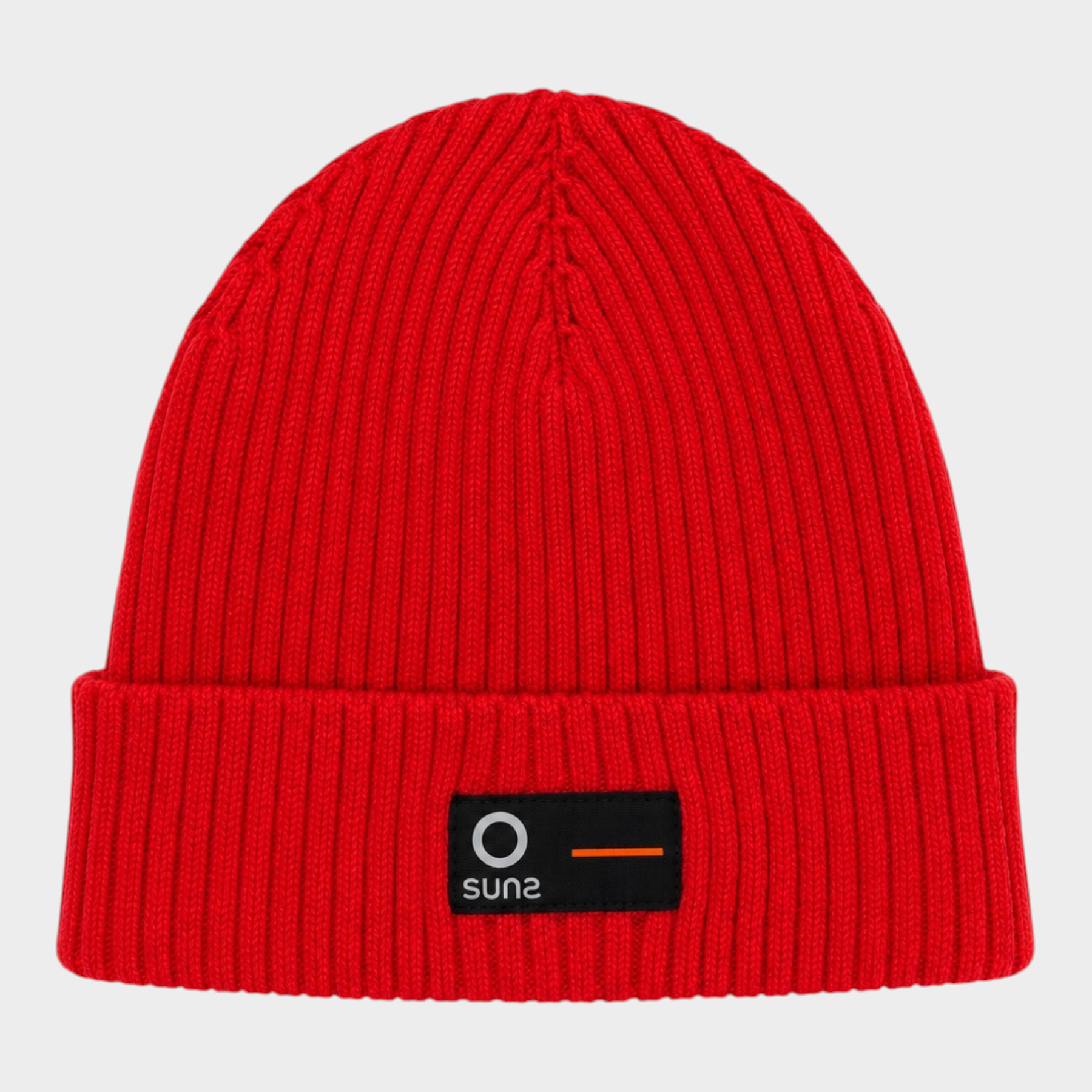 Cappello a cuffia unisex Follower SRL SUNS BOARDS rosso a coste con etichetta logo frontale