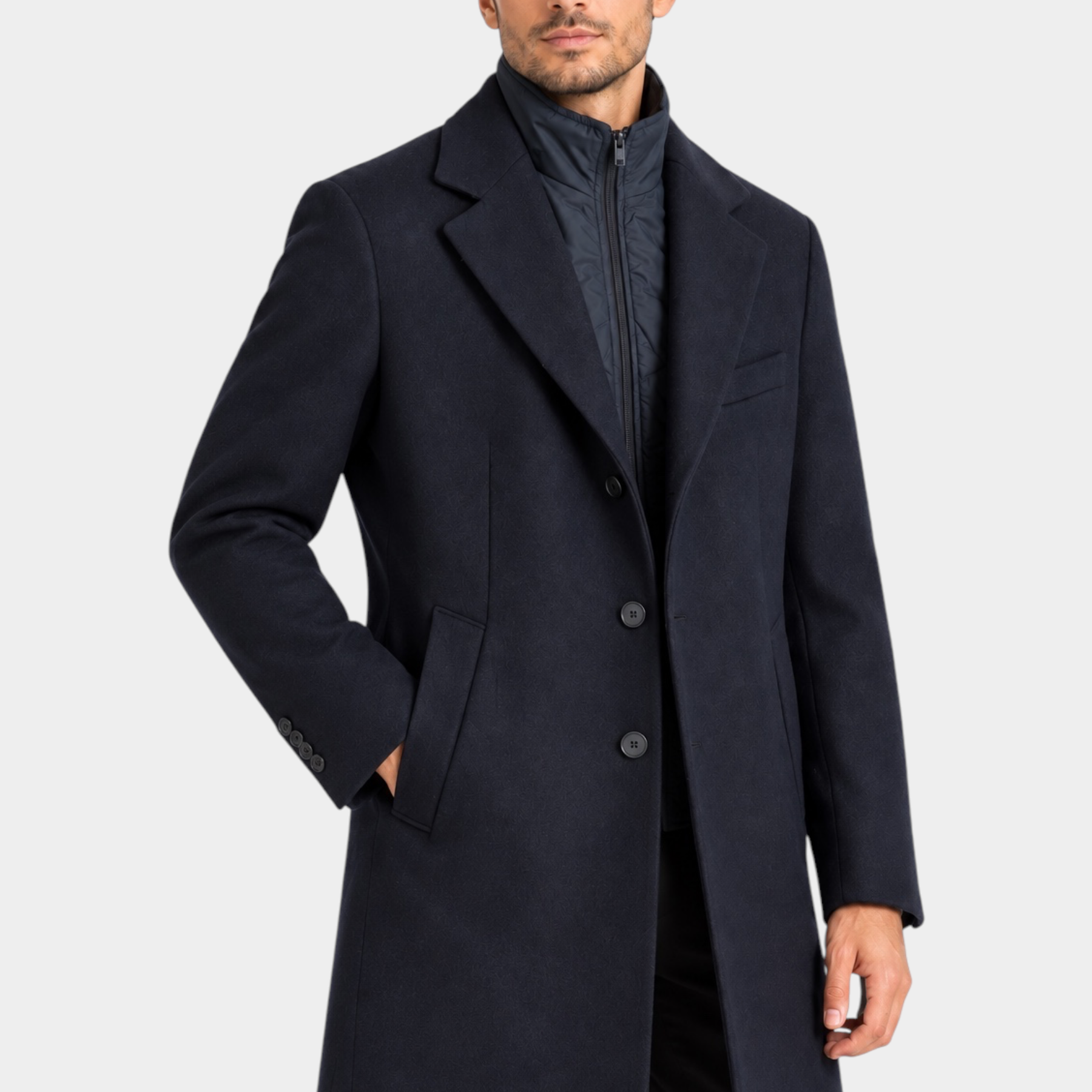 Cappotto lungo blu regular-fit da uomo IMPERIAL proposto da Follower SRL con inserto interno imbottito