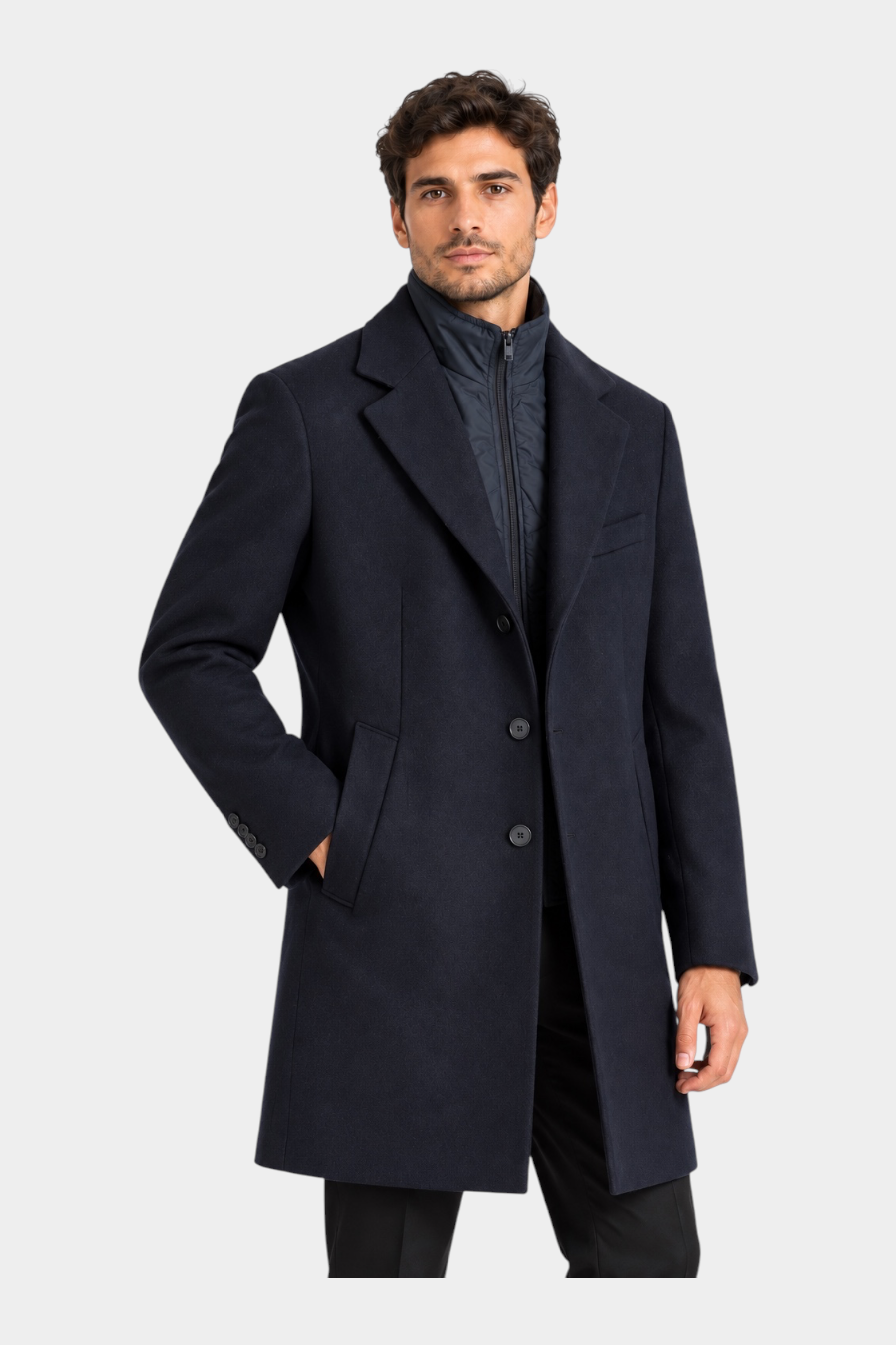Cappotto lungo blu regular-fit da uomo IMPERIAL proposto da Follower SRL con inserto interno imbottito