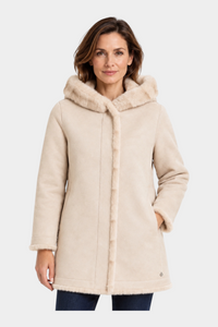 Cappotto reversibile lungo con cappuccio Donna Beige RAGNO - 40