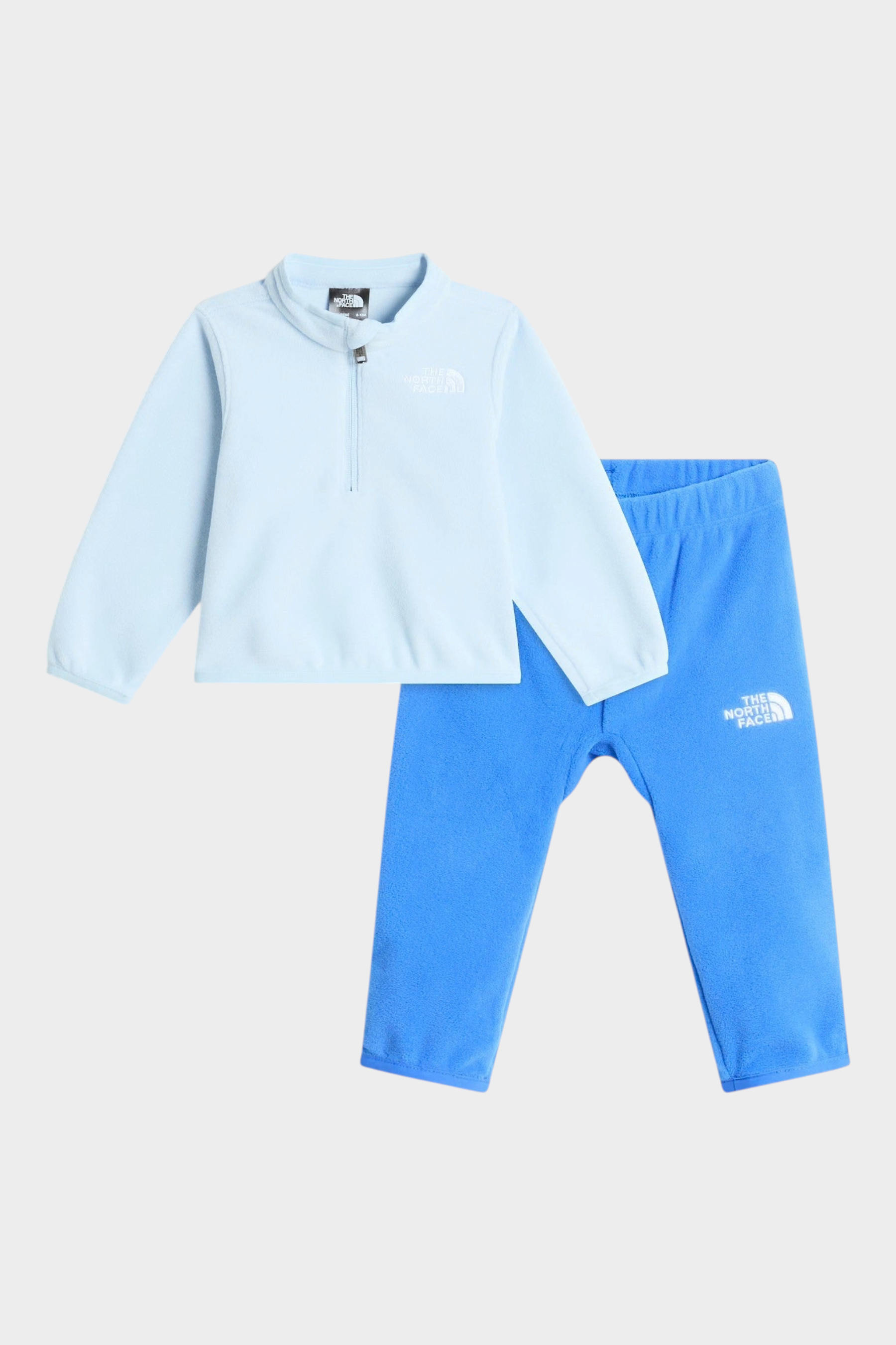 Completo due pezzi Follower SRL The North Face in pile azzurro per bambino con felpa a zip e pantaloni coordinati