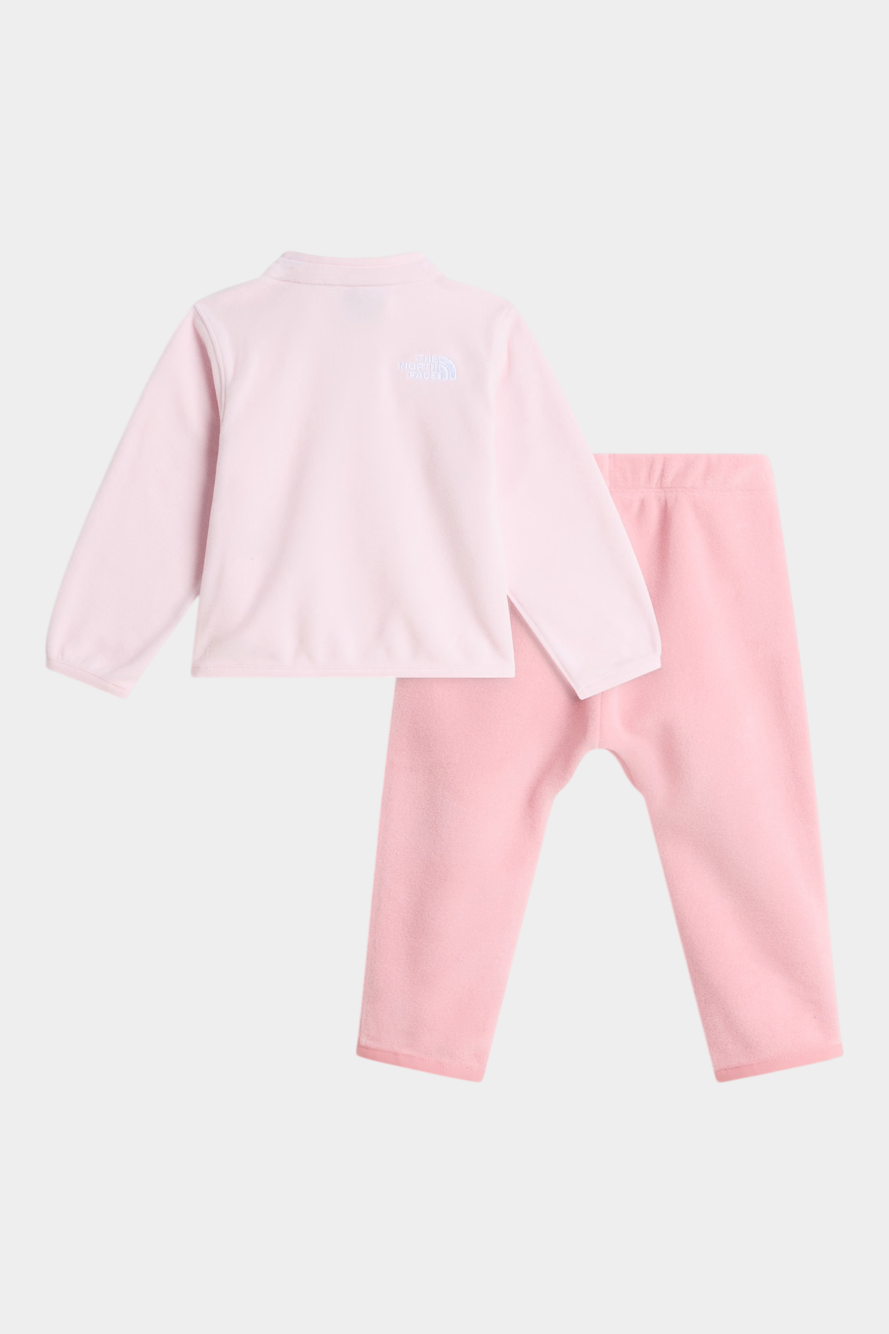 Completo due pezzi Follower SRL The North Face in pile rosa per bambina con logo ricamato