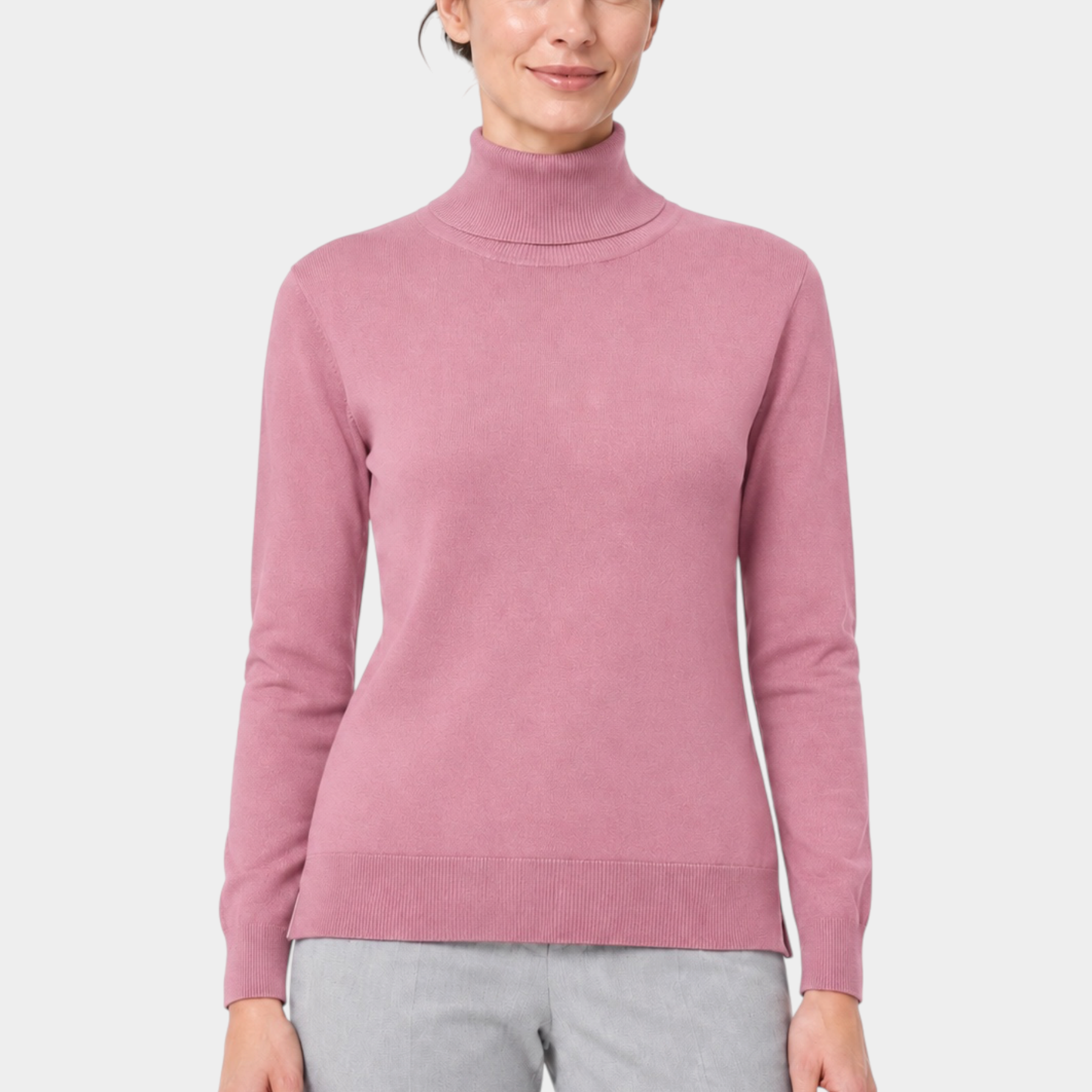 Dolcevita da donna Follower SRL in filo color lilla con collo alto e vestibilità classica