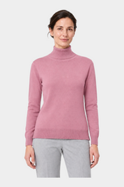 Dolcevita da donna Follower SRL in filo color lilla con collo alto e vestibilità classica