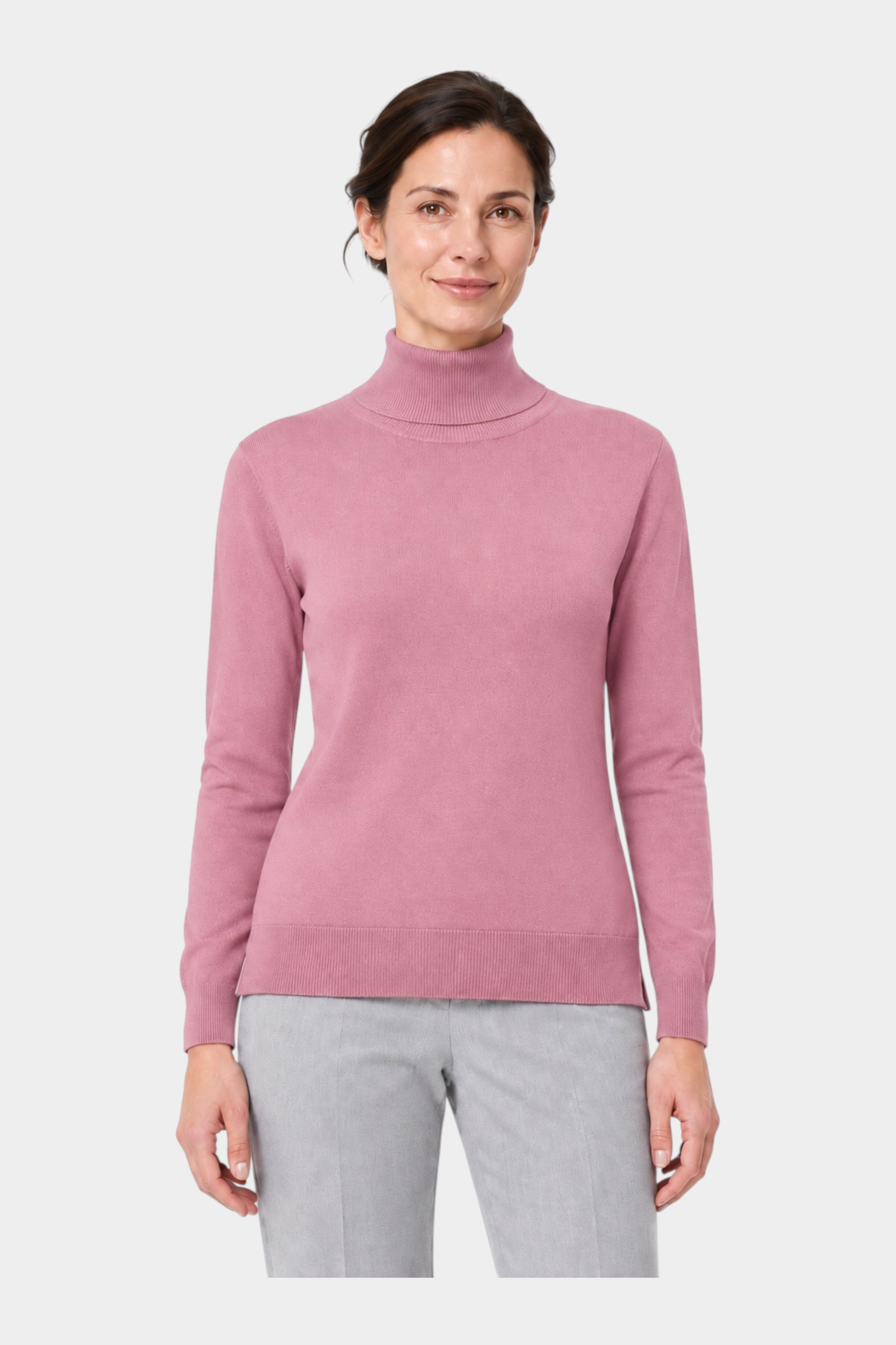 Dolcevita da donna Follower SRL in filo color lilla con collo alto e vestibilità classica