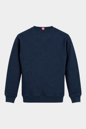 Felpa Follower SRL MC2 SAINT BARTH Hutton blu navy in misto cotone con girocollo e bordi a costine, vista posteriore