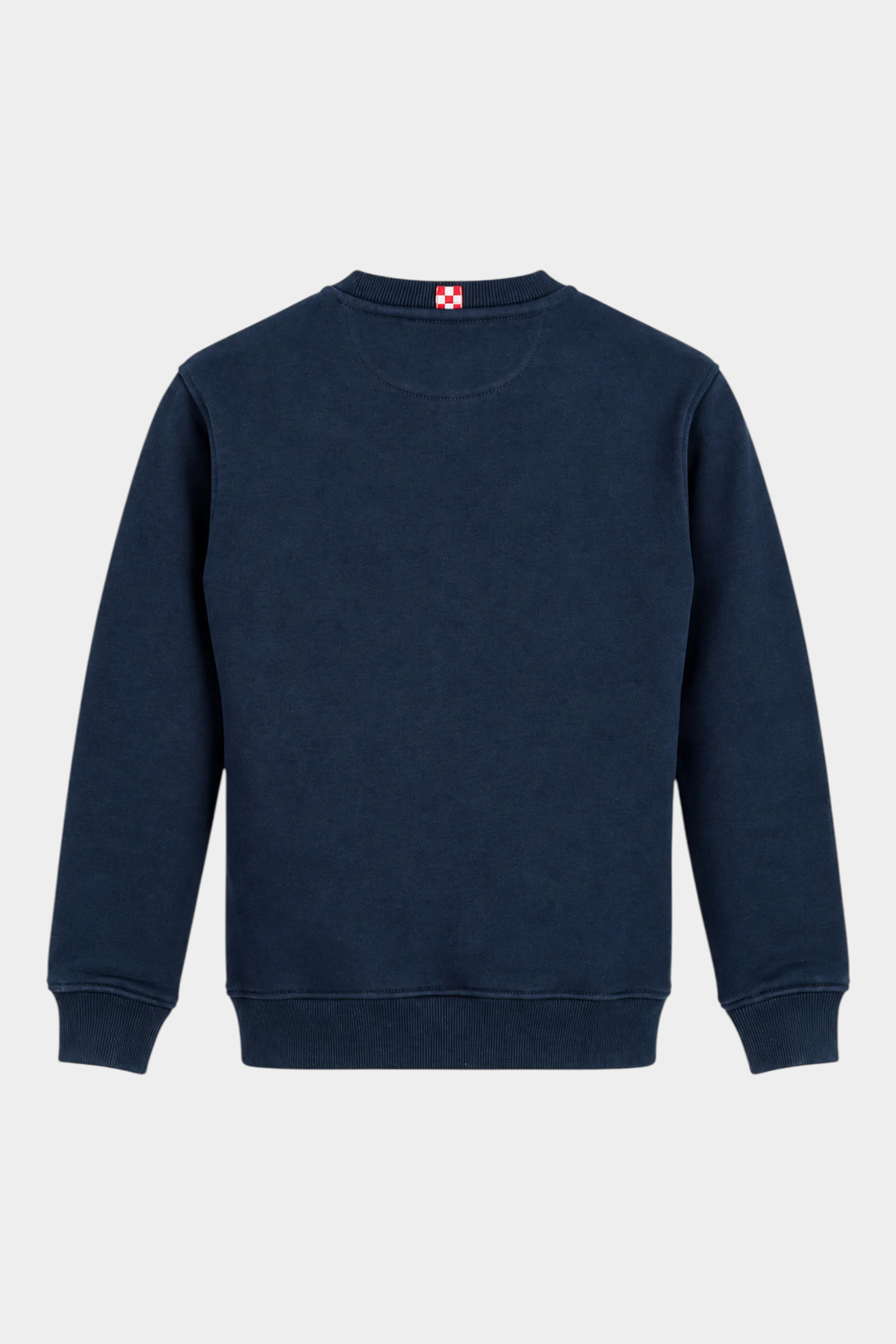 Felpa Follower SRL MC2 SAINT BARTH Hutton blu navy in misto cotone con girocollo e bordi a costine, vista posteriore
