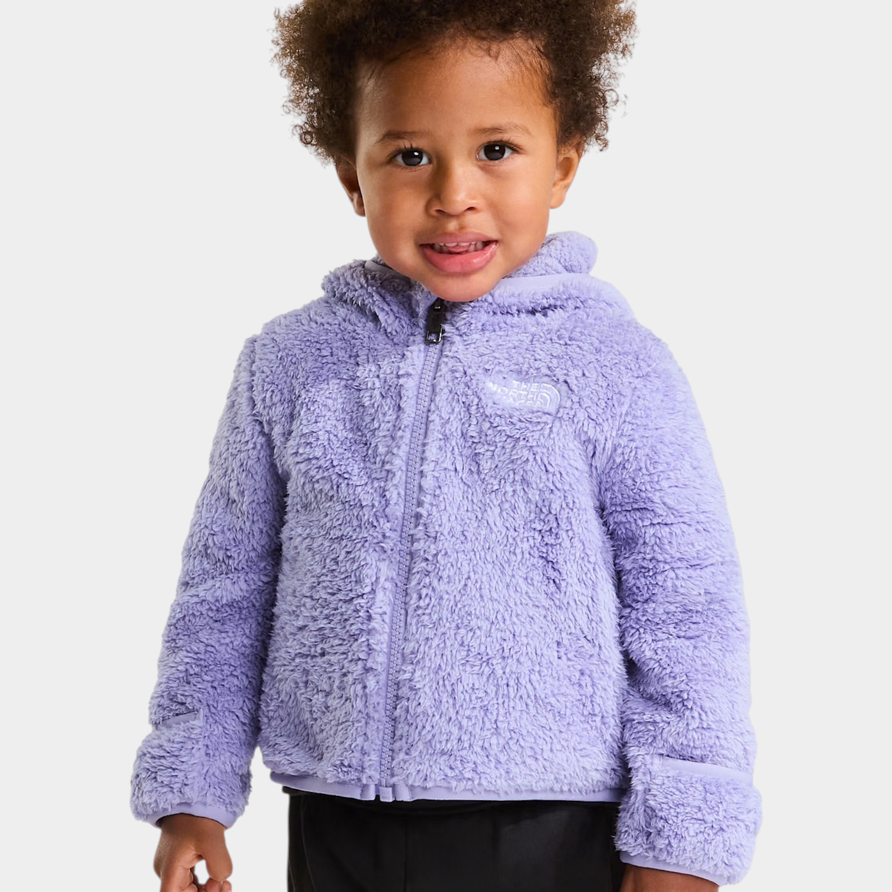 Bambino che indossa una felpa con cappuccio in pile viola The North Face Campshire di Follower SRL