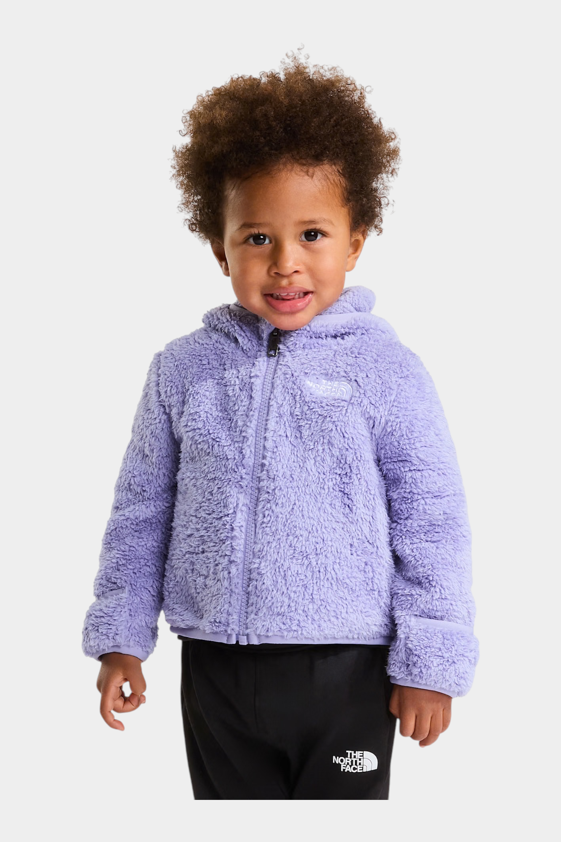 Bambino che indossa una felpa con cappuccio in pile viola The North Face Campshire di Follower SRL