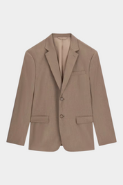 Giacca monopetto da uomo beige GUESS proposta da Follower SRL con chiusura a due bottoni e tasche frontali