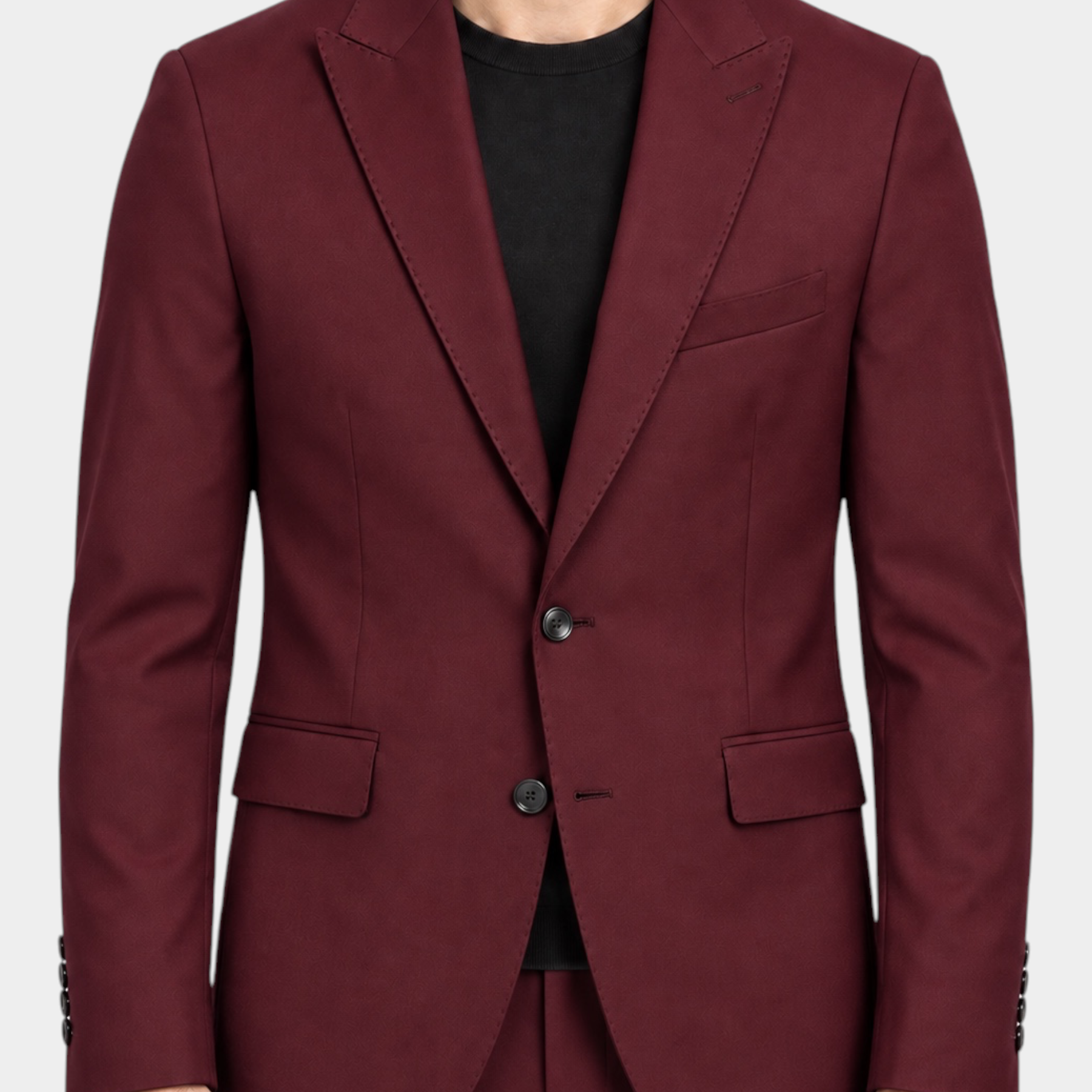 Giacca monopetto Follower SRL bordeaux in misto poliestere e viscosa con revers classici e chiusura a due bottoni