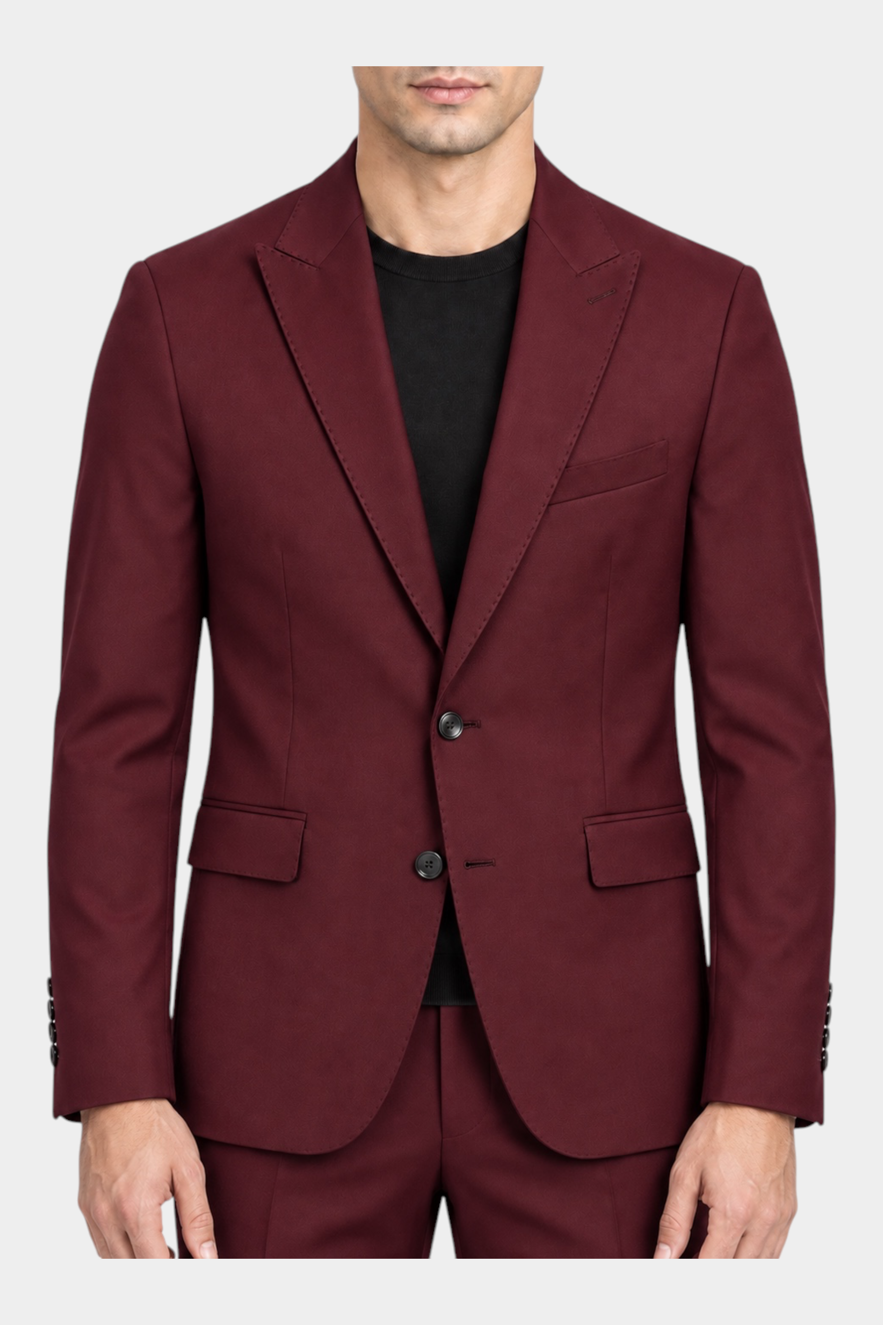 Giacca monopetto Follower SRL bordeaux in misto poliestere e viscosa con revers classici e chiusura a due bottoni