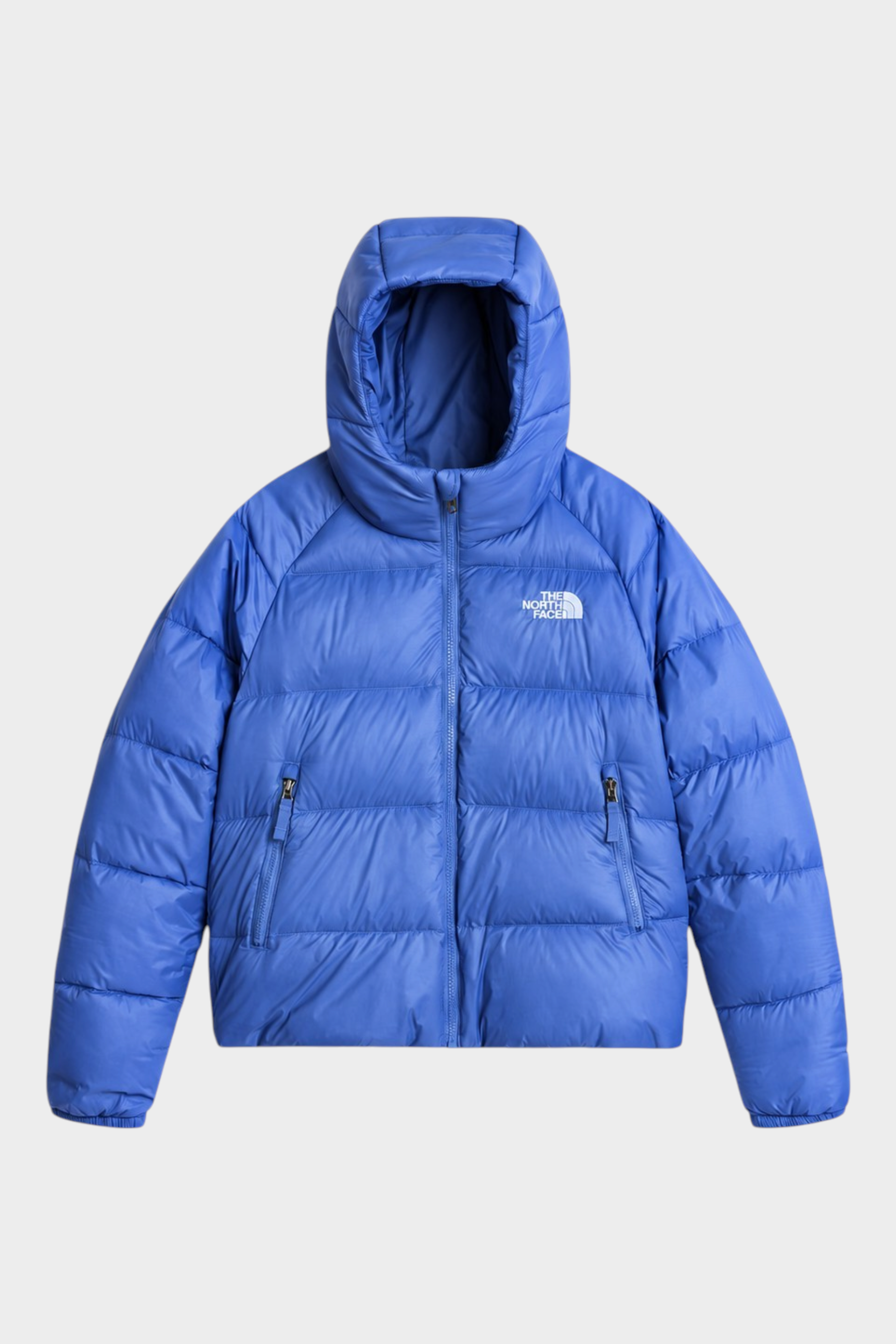 Giacca in piumino blu con cappuccio Hydrenalite™ Unisex di Follower SRL con logo The North Face sul petto