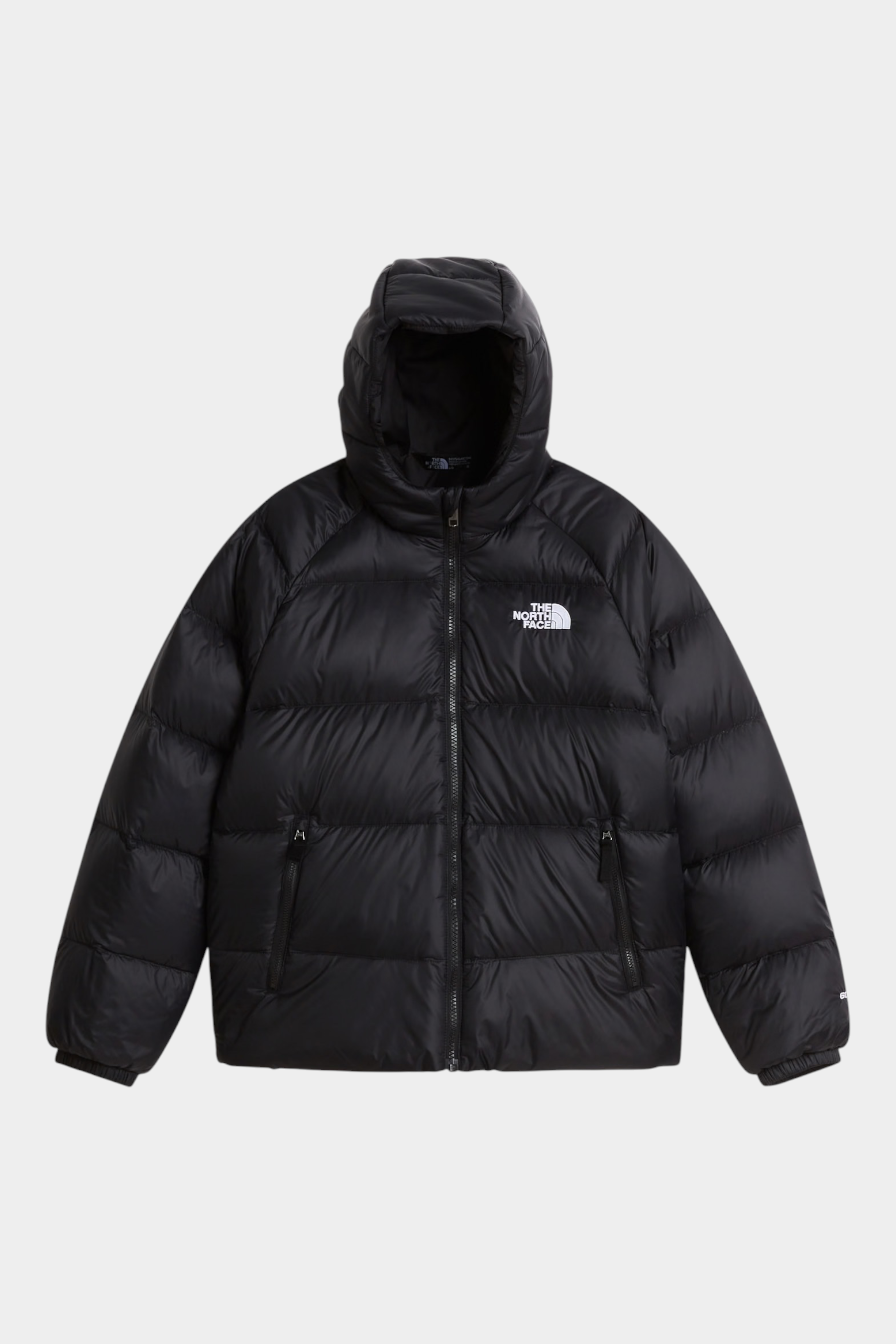Giacca in piumino nera con cappuccio Hydrenalite Unisex di Follower SRL con logo The North Face sul petto