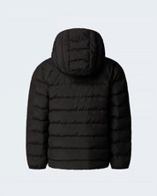 Giacca reversibile imbottita nera con cappuccio Follower SRL, vista posteriore del piumino trapuntato