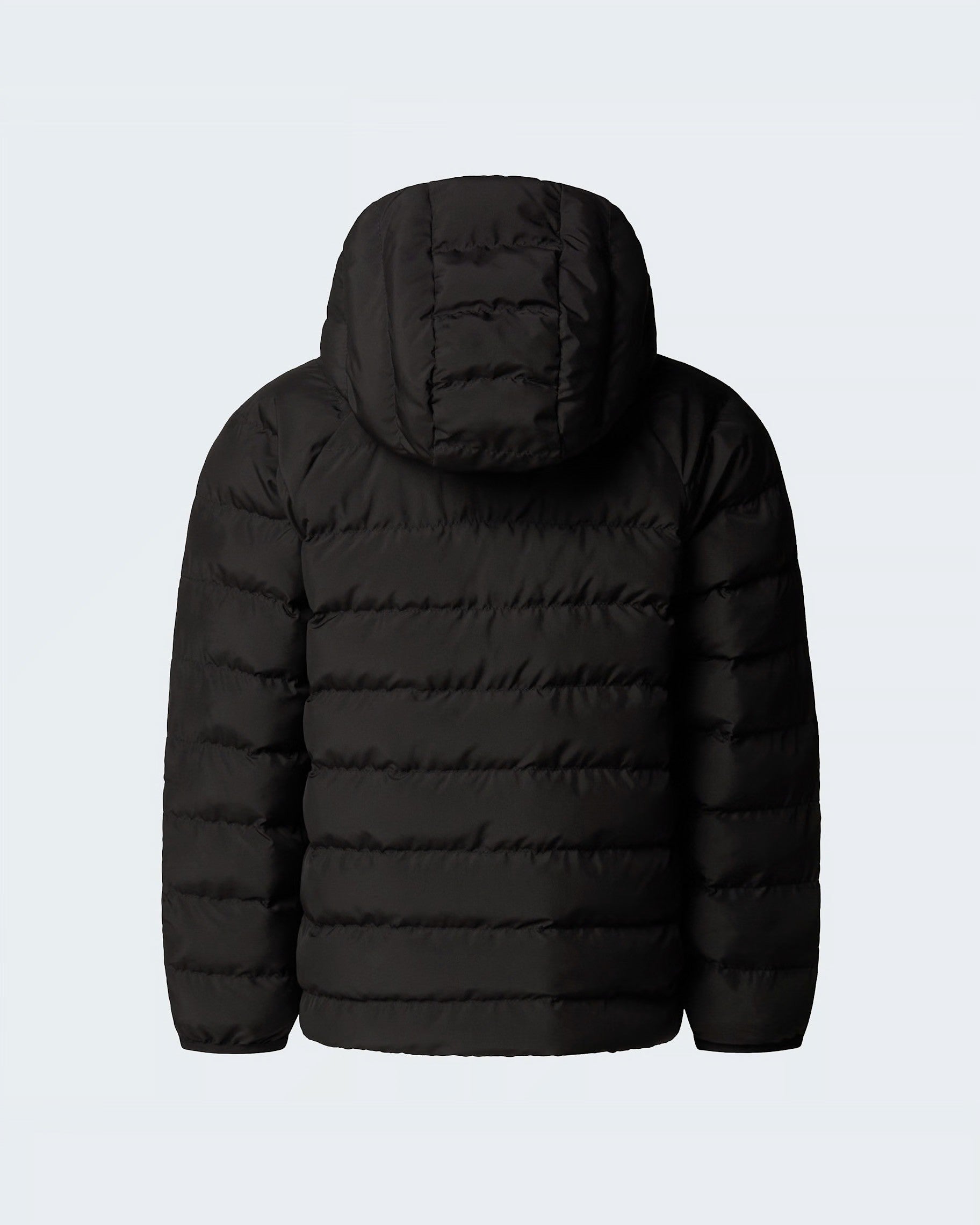 Giacca reversibile imbottita nera con cappuccio Follower SRL, vista posteriore del piumino trapuntato