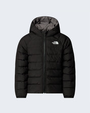 Giacca reversibile imbottita nera con cappuccio Follower SRL The North Face, design trapuntato e logo bianco