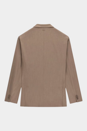 Vista posteriore della giacca monopetto beige da uomo GUESS di Follower SRL con dettagli sartoriali