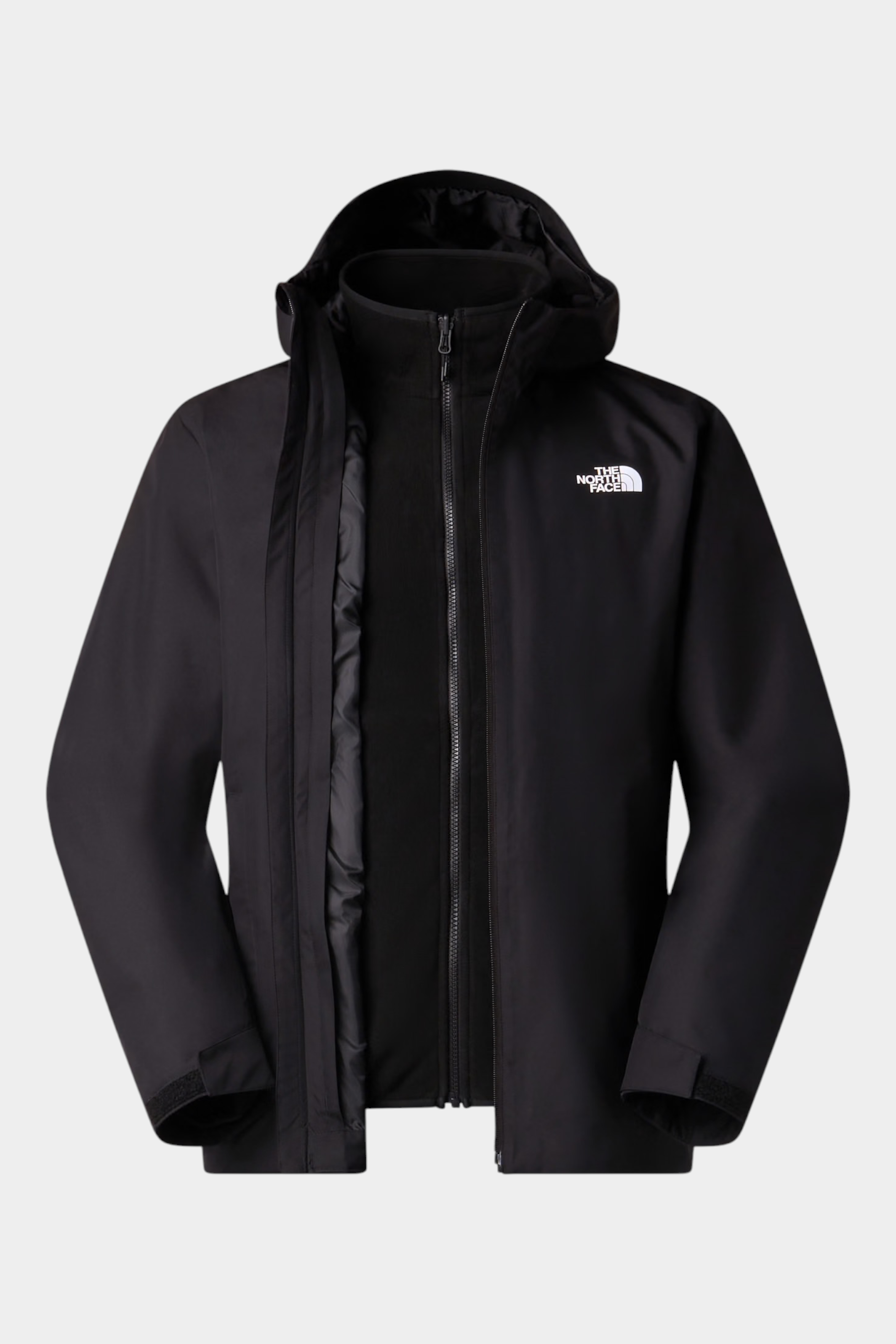 Giacca 3-in-1 Follower SRL The North Face Quest DryVent nera da uomo con strato interno in pile e cappuccio