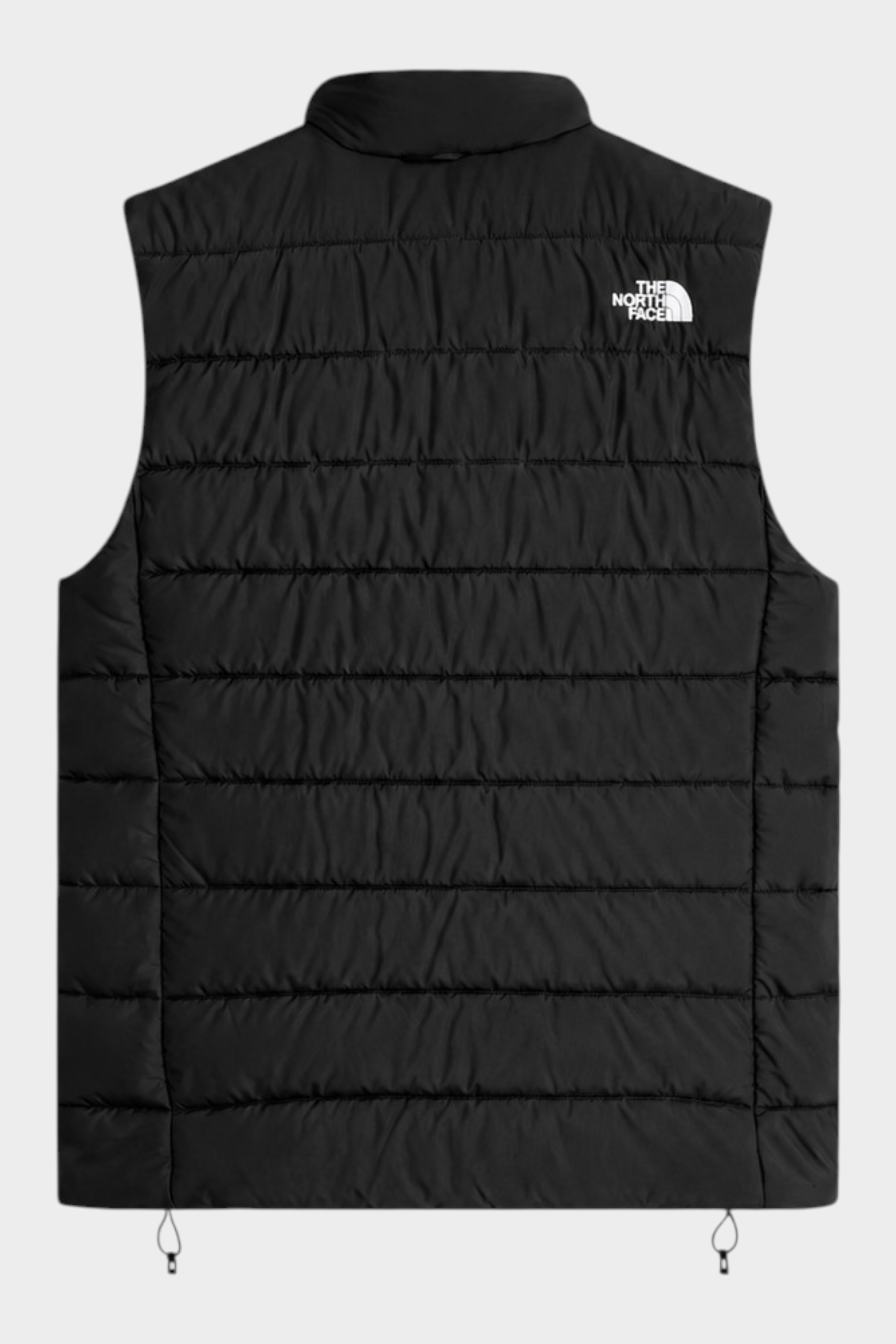 Vista posteriore del gilet imbottito nero The North Face con tecnologia WindWall venduto da Follower SRL
