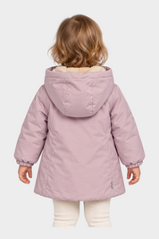 Giubbino Aurelia Velour Bambina Lilla SUNS BOARDS di Follower SRL, giacca invernale lilla con cappuccio e interno caldo