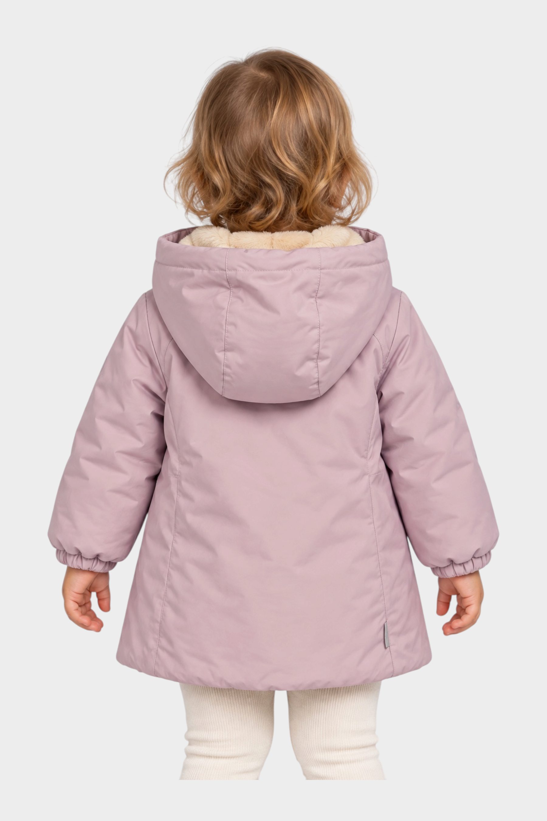 Giubbino Aurelia Velour Bambina Lilla SUNS BOARDS di Follower SRL, giacca invernale lilla con cappuccio e interno caldo