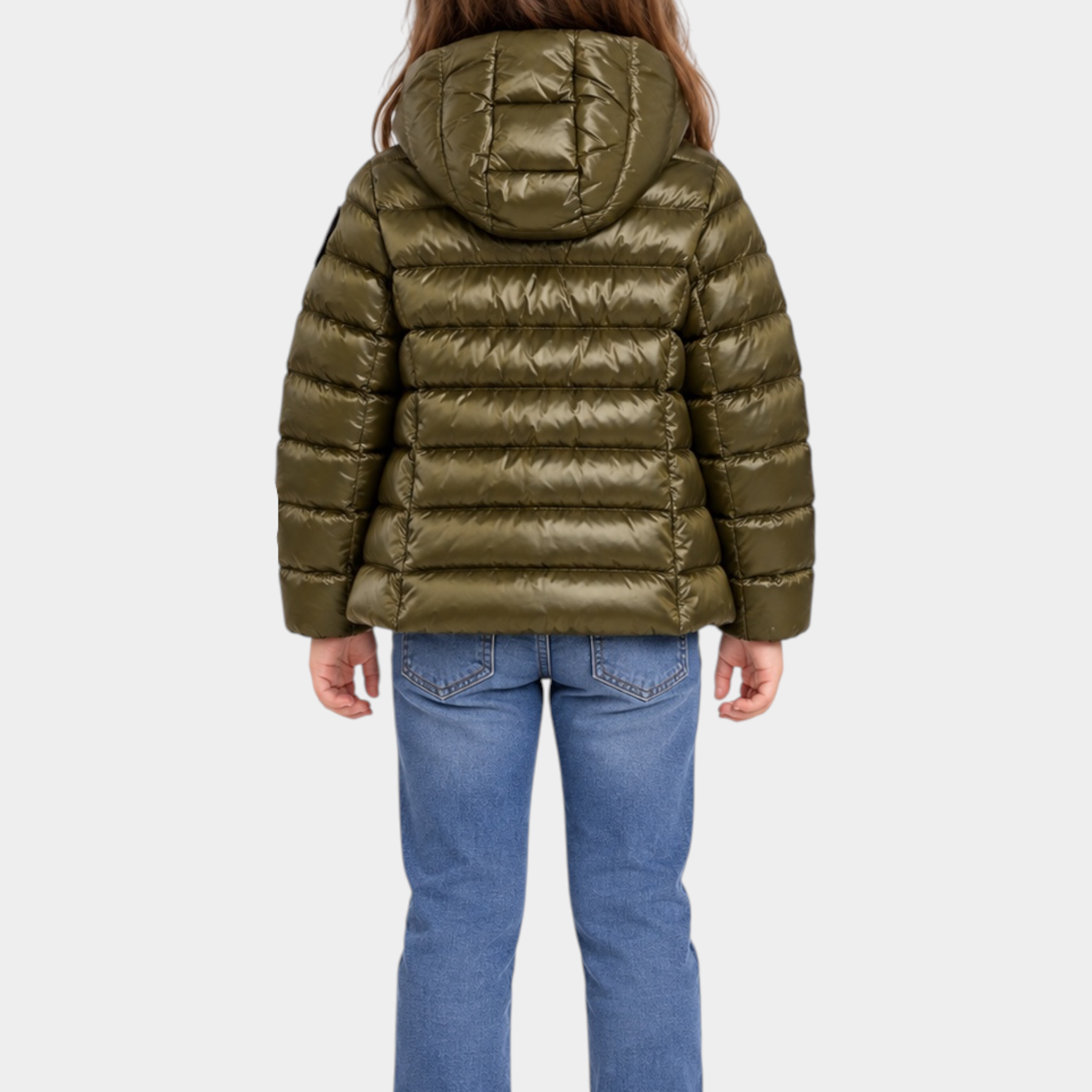 Bambina indossa giubbino invernale verde Blauer in nylon idro rip con cappuccio, proposto da Follower SRL