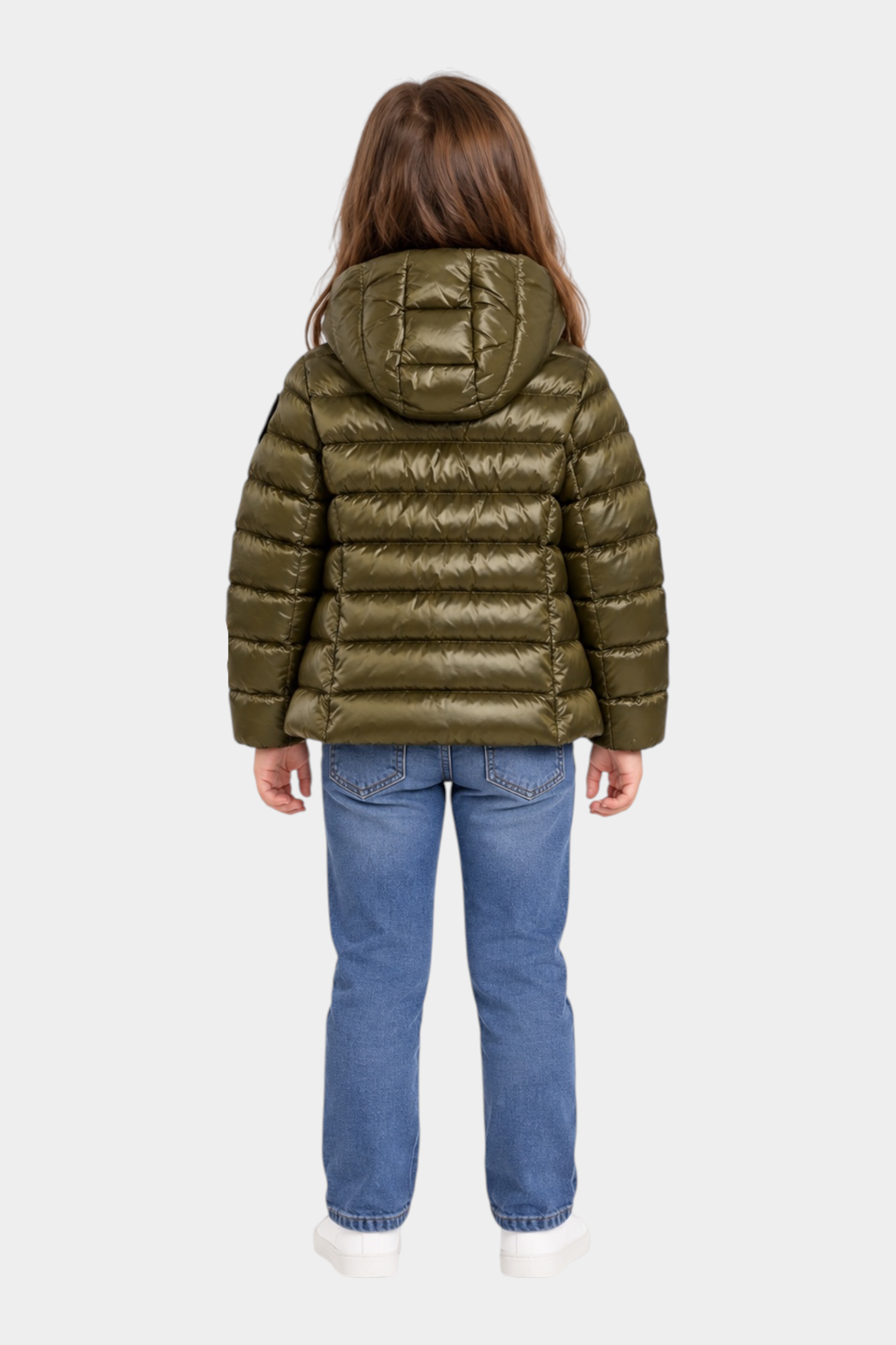 Bambina indossa giubbino invernale verde Blauer in nylon idro rip con cappuccio, proposto da Follower SRL