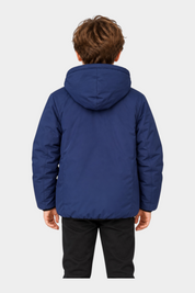 Giubbino reversibile blu per bambino US GRAND POLO di Follower SRL con cappuccio, vista posteriore