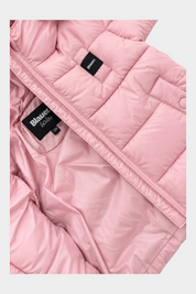 Dettaglio interno del giubbino unisex rosa Amory di Follower SRL con etichetta Blauer e chiusura a zip