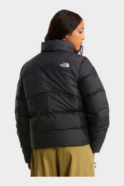 Modella indossa giubbino imbottito nero The North Face Saikuru da donna, vista posteriore, Follower SRL
