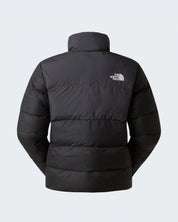 Vista posteriore del giubbino nero Saikuru da donna di Follower SRL con logo The North Face bianco