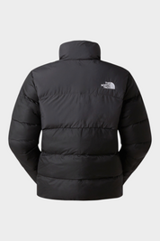 Vista posteriore del giubbino nero Saikuru da donna di Follower SRL con logo The North Face bianco