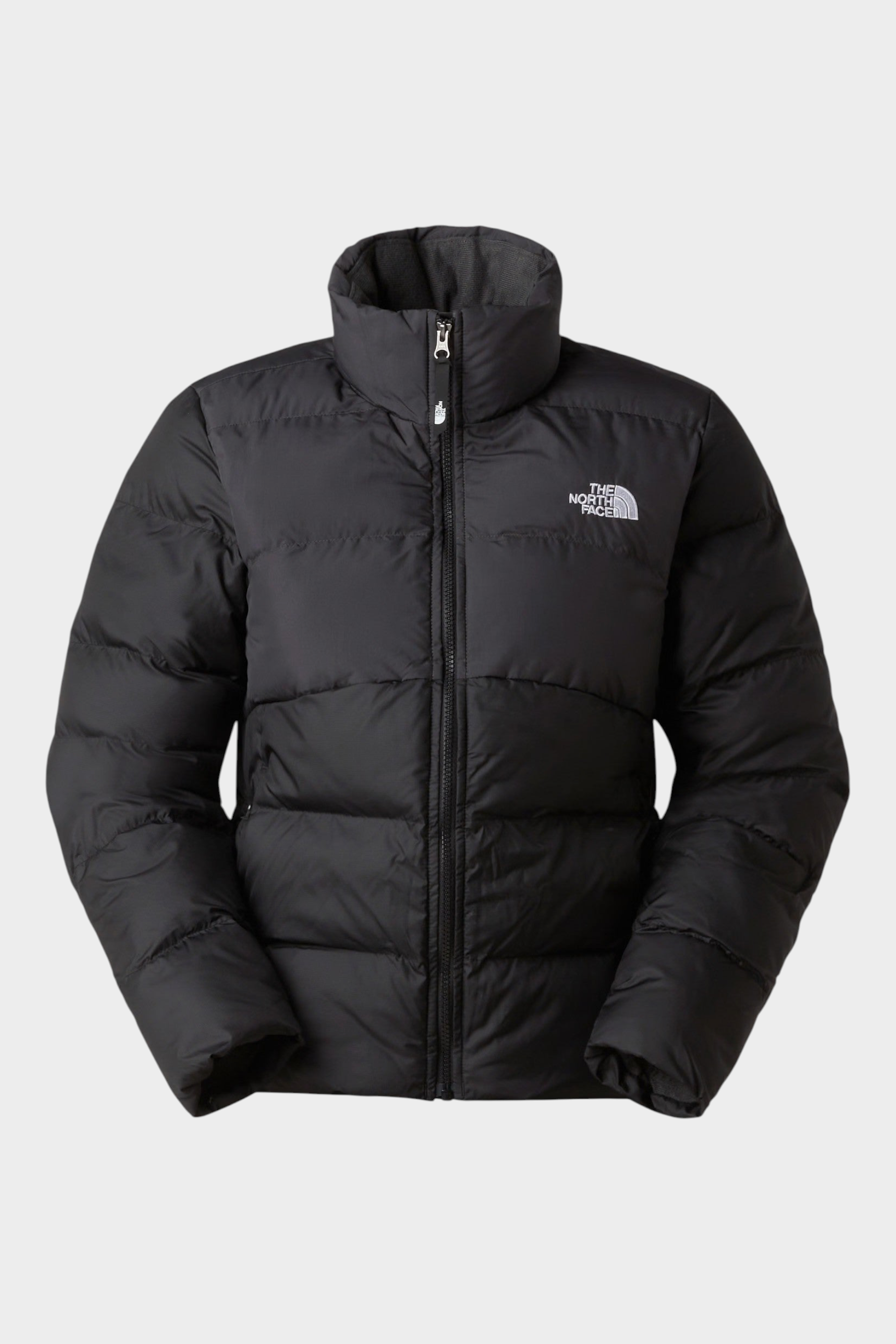 Giubbino imbottito nero da donna The North Face Saikuru con collo alto e logo bianco, proposto da Follower SRL