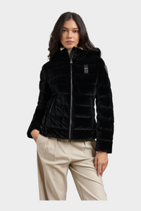 Giubbino in velluto lucido Velly Long Donna Nero BLAUER - XS