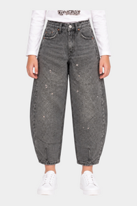 Jeans Baggy con strass Bambina Grigio MA VIE PARIS - 8 anni
