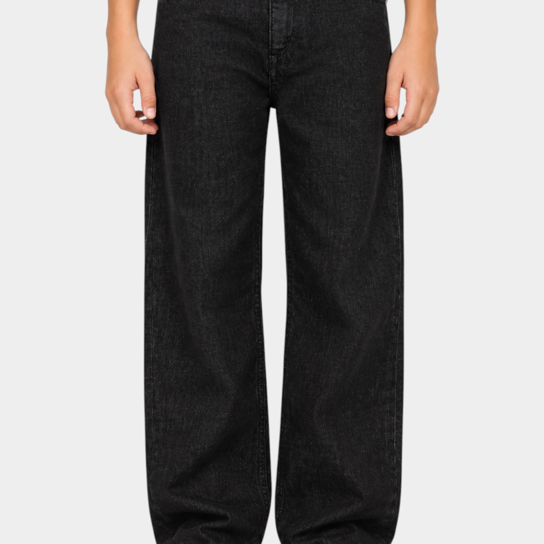 Jeans dritti neri per bambino firmati Follower SRL con taglio classico e vestibilità confortevole
