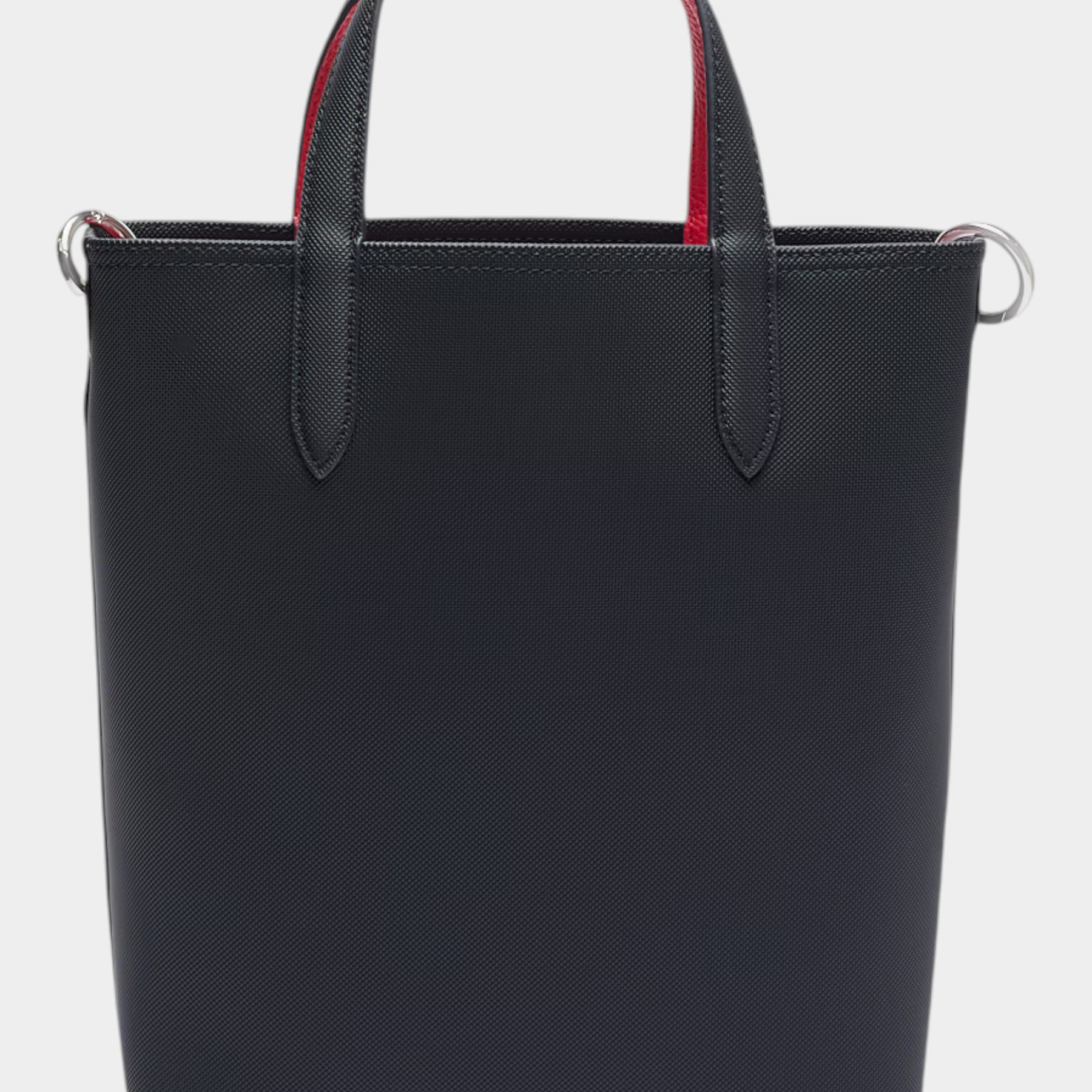 Borsa da viaggio verticale reversibile Follower SRL Lacoste in blu con interno rosso e doppi manici