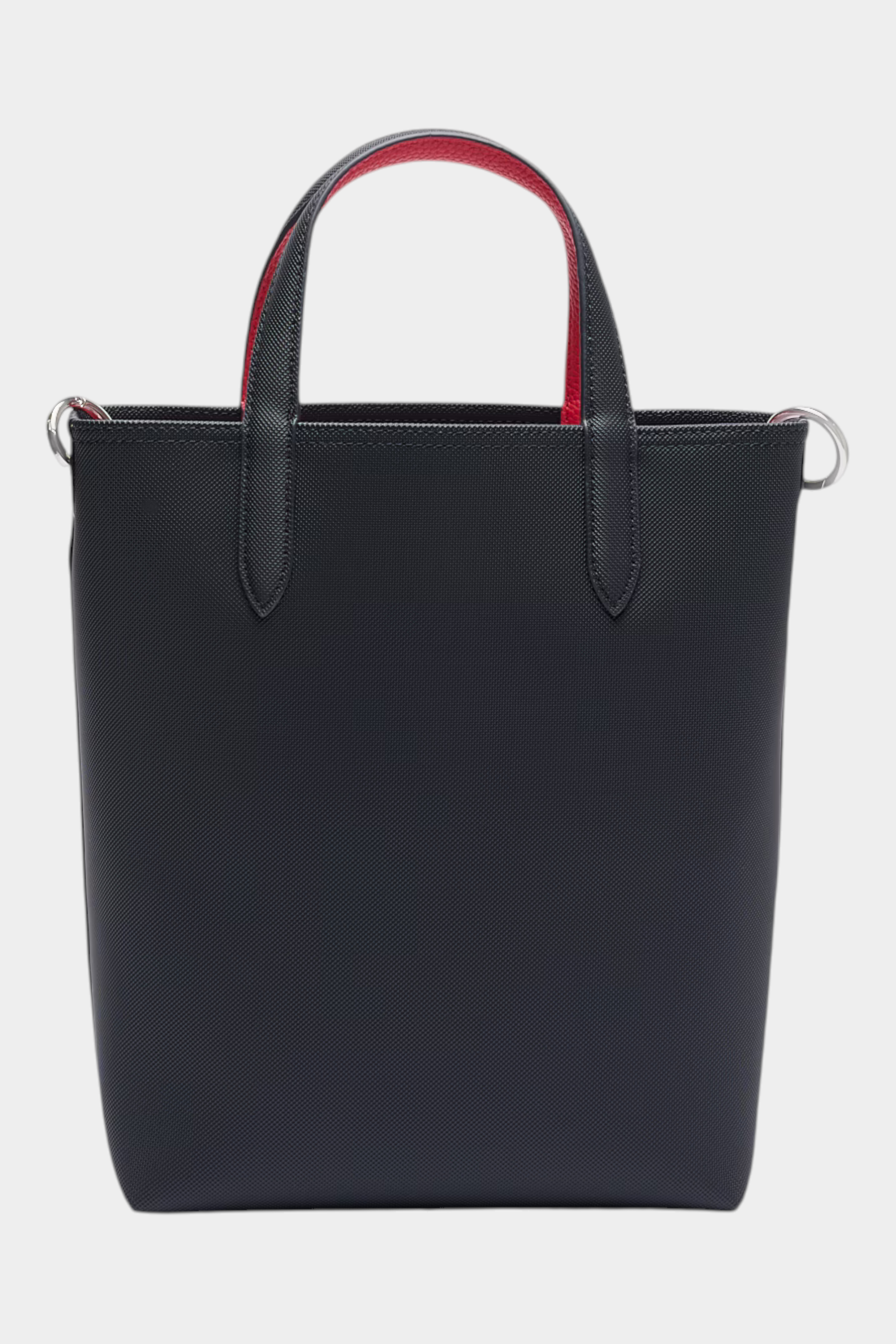 Borsa da viaggio verticale reversibile Follower SRL Lacoste in blu con interno rosso e doppi manici