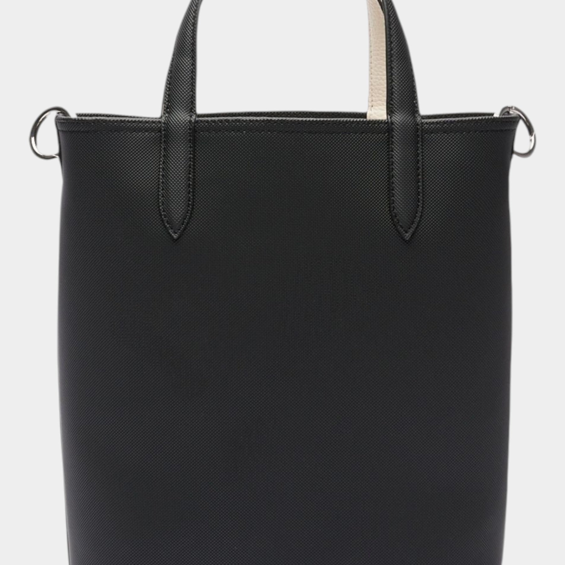Borsa da viaggio verticale reversibile Follower SRL Lacoste in nero con doppi manici e design minimalista