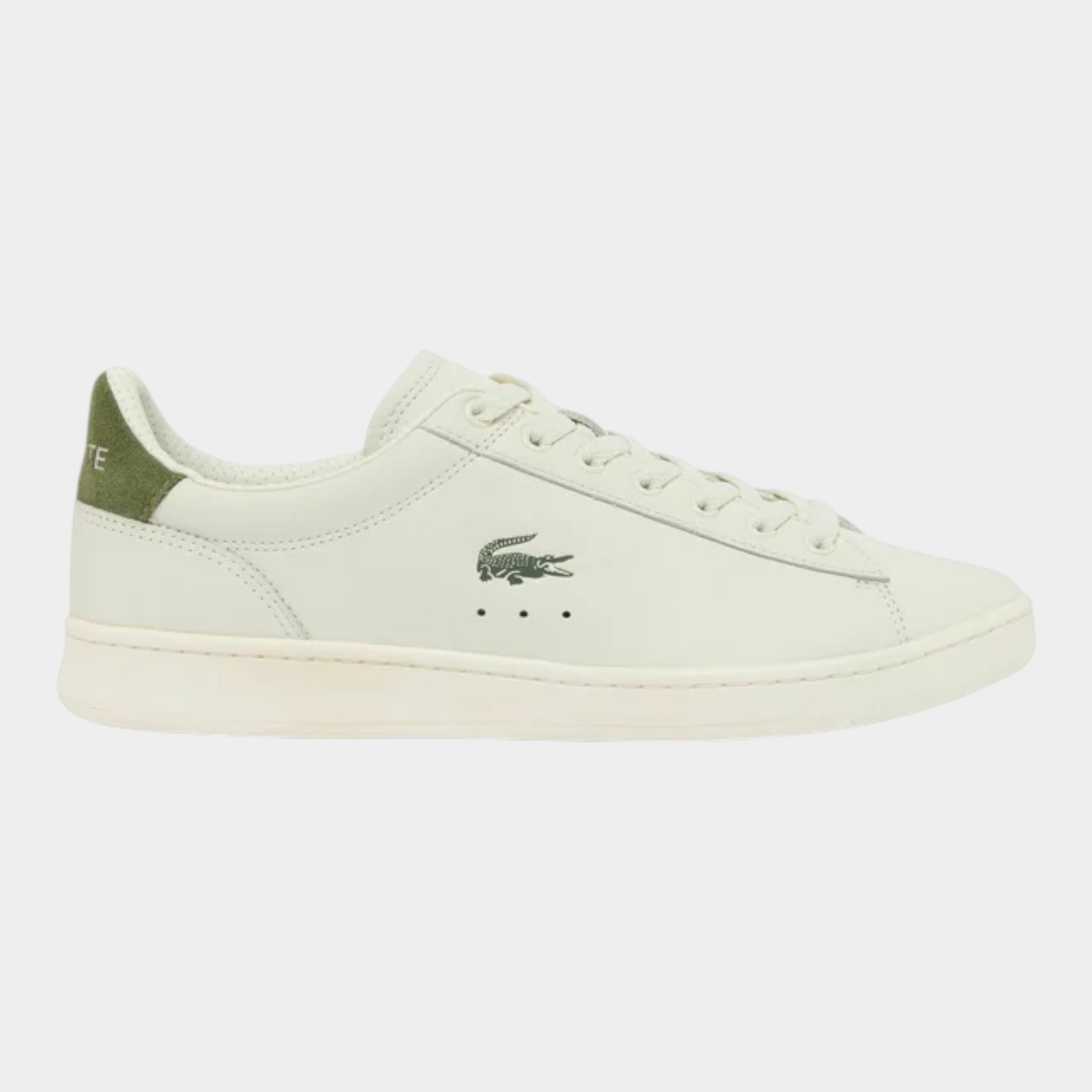 Sneakers Follower SRL LACOSTE Carnaby in pelle bianca con dettagli verdi e logo del coccodrillo laterale