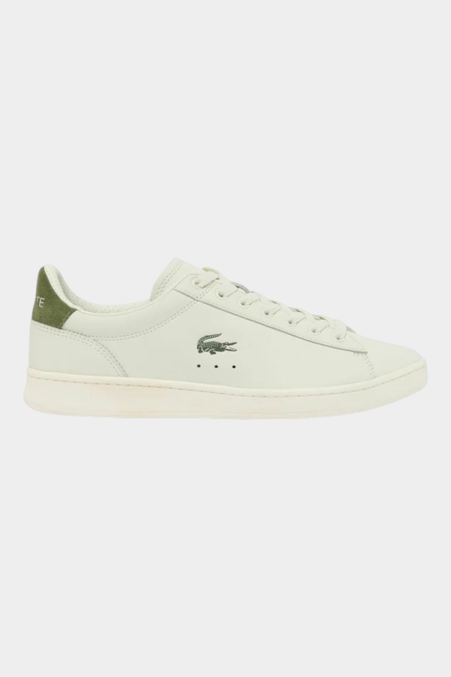 Sneakers Follower SRL LACOSTE Carnaby in pelle bianca con dettagli verdi e logo del coccodrillo laterale