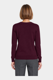 Maglia donna bordeaux a maniche lunghe Ragno vista posteriore, elegante e versatile per outfit casual