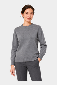Maglia girocollo in filo boxy fit Donna Grigio RAGNO - I
