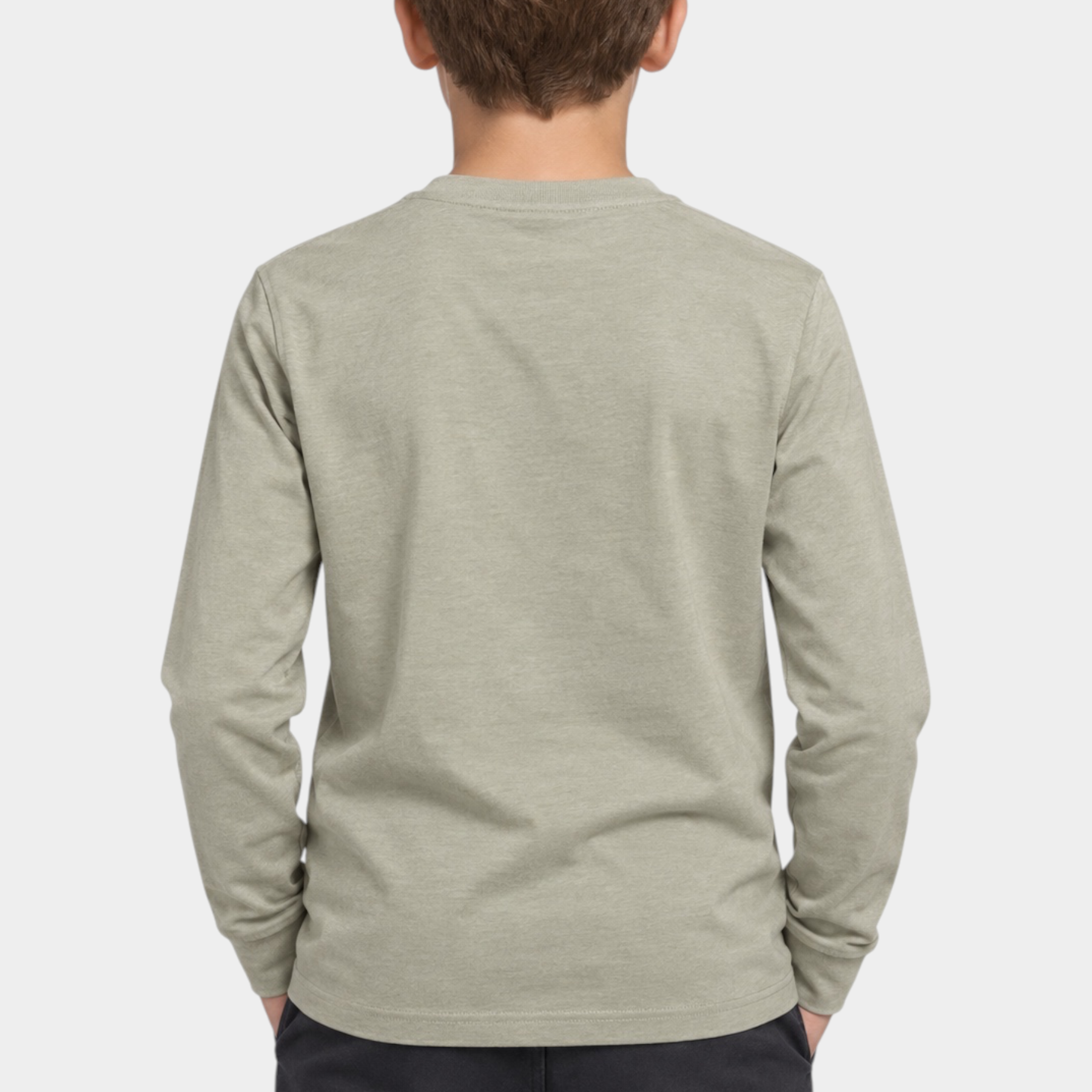 Vista posteriore di una maglietta a maniche lunghe beige Follower SRL indossata da un bambino