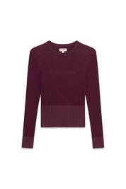 Maglione Follower SRL bordeaux in misto lana con girocollo, maniche lunghe e logo GUESS in rilievo