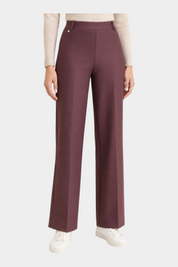 Pantalone ampio Follower SRL in tessuto compact color bordeaux con taglio sartoriale e vita alta